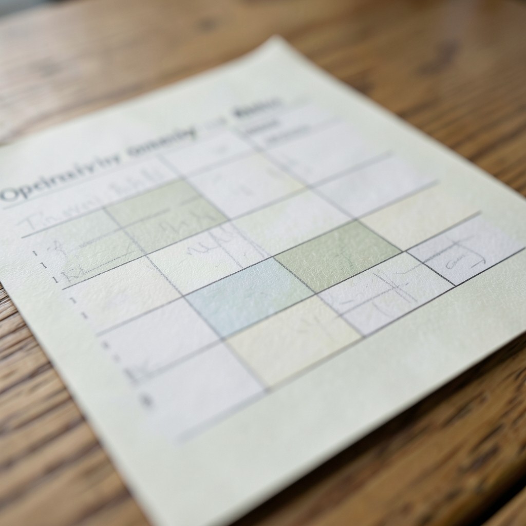 Close view of handwritten segment labels on an occupancy worksheet
